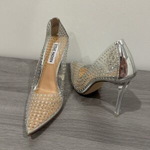 Steve Madden Clear Rhinestone Vala-r Heel Barbie Heels